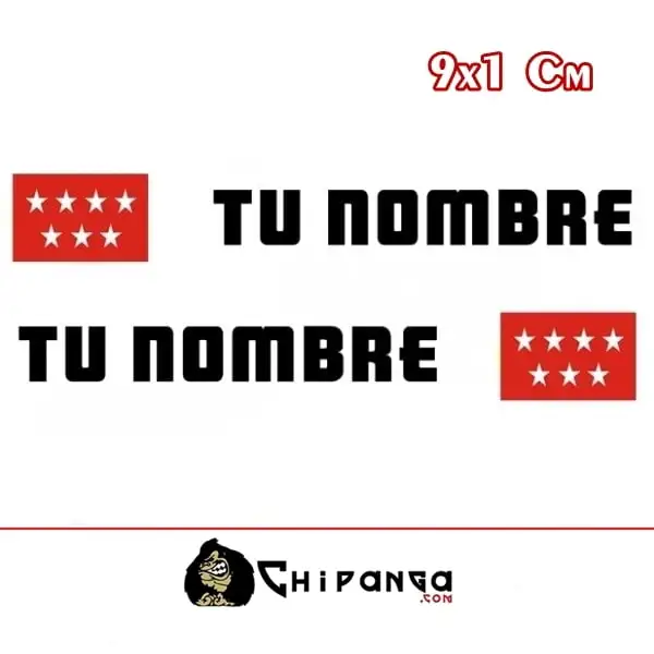 Pegatina nombre bandera madrid