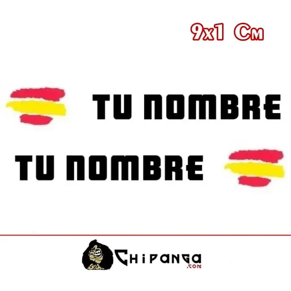 Pegatinas nombre con bandera españa