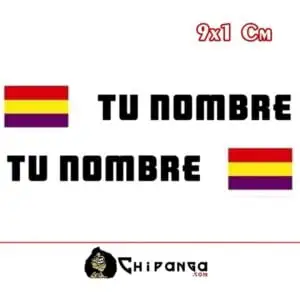 Pegatina nombre con bandera republicana