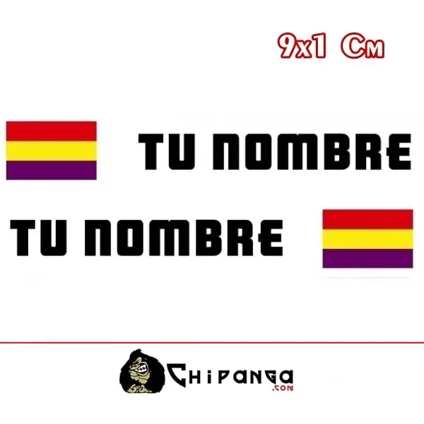 Pegatina nombre con bandera republicana