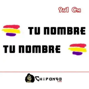 Pegatina nombre con bandera republicana trazos