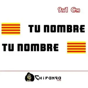 Pegatina nombre con bandera catalunya
