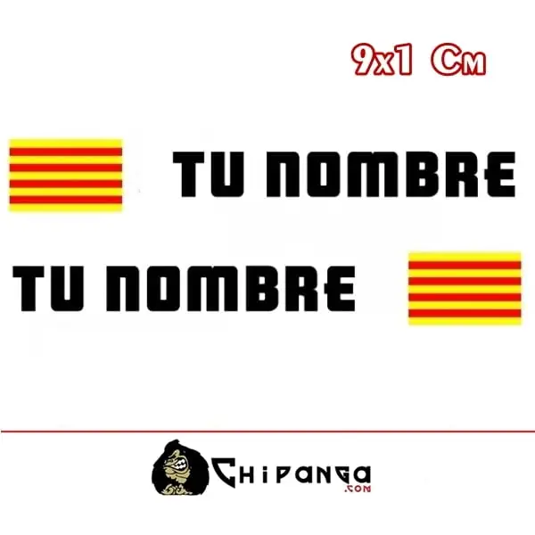 Pegatina nombre con bandera catalunya
