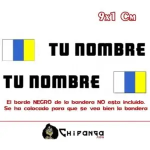 Pegatina Nombre Bandera Canaria
