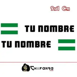 Pegatinas Nombre con bandera Andalucia rectangular 9 Cm
