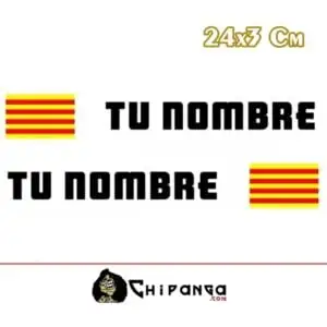 Pegatina nombre con bandera catalunya