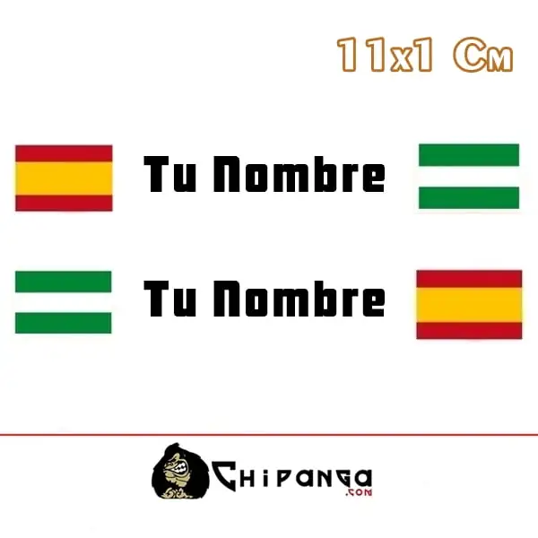 Pegatina nombre con bandera españa y andalucia r