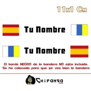 Pegatina nombre con bandera españa y canarias
