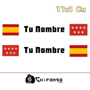 pegatina nombre con bandera españa y madrid