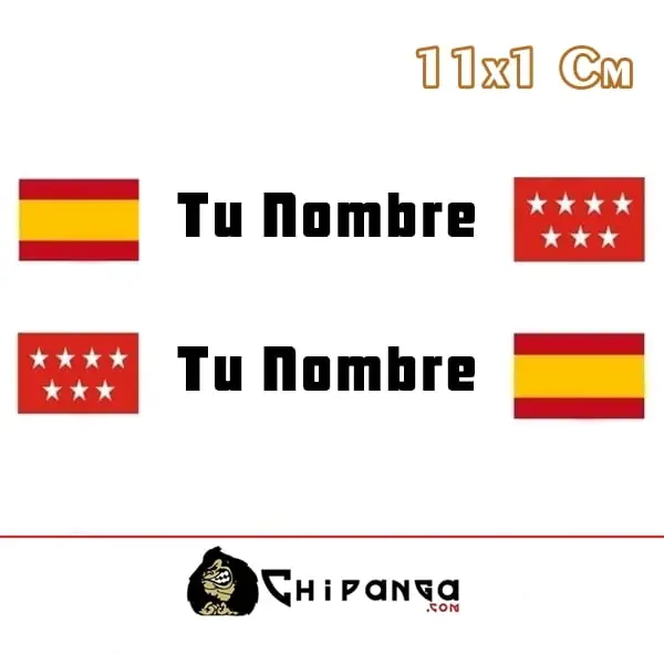 pegatina nombre con bandera españa y madrid