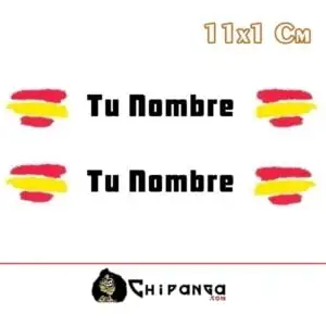 pegatina nombre con dos banderas españa