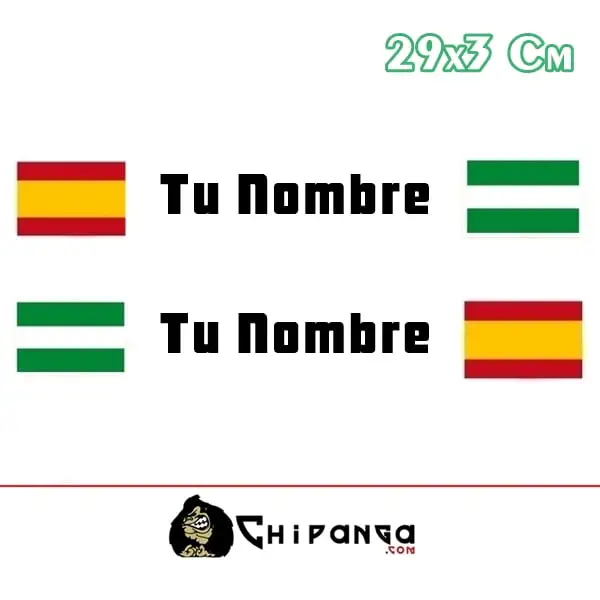 Pegatina Nombre Bandera Rally España y Andalucia