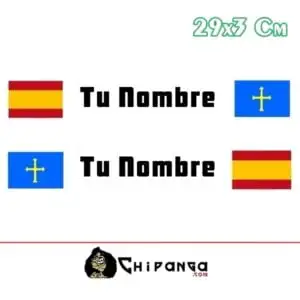 Pegatina Nombre Bandera Rally España y Asturias