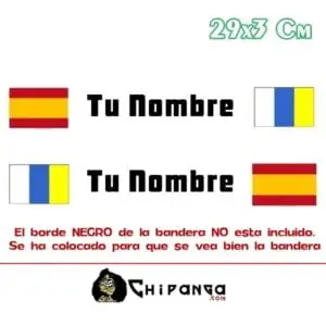 Pegatina Nombre Bandera Rally España y Canarias