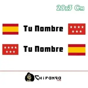 Pegatina Nombre Bandera Rally España y madrid