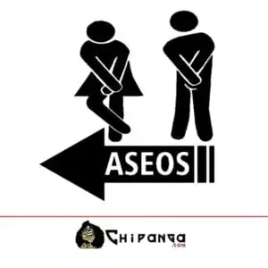 Cartel Aseos Izquierda