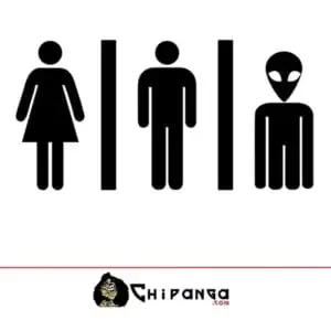 Vinilo Decorativo Puerta Alien Divertido Pegatina Servicios Baño WC