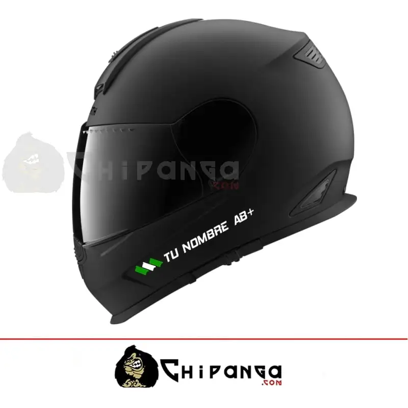 Pegatina nombre con bandera andalucia para casco