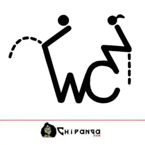 Vinilo WC orinando