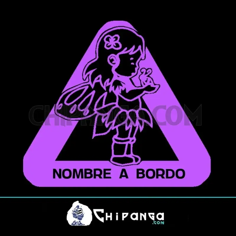 Pegatina nombre personalizado Hada a Bordo n