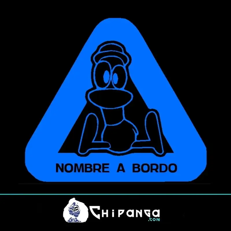 Pegatina a bordo con nombre pocoyo pato n