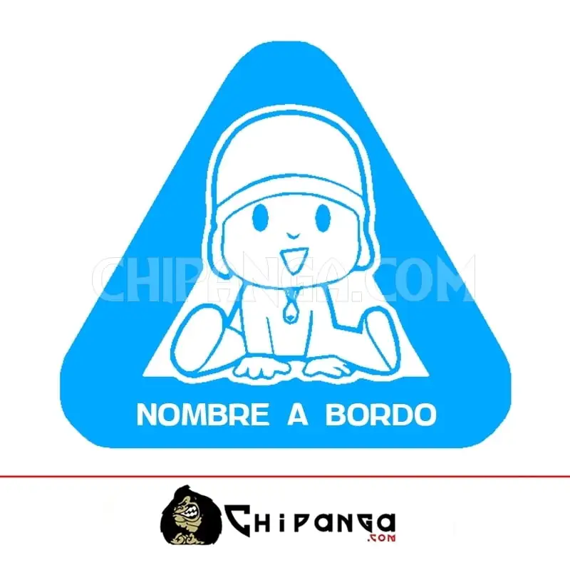 Pegatina a bordo personalizada con nombre Pocoyo