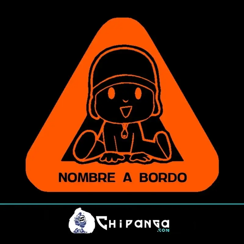 Pegatina a bordo personalizada con nombre Pocoyo n