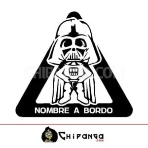 Pegatina a bordo personalizada con nombre Darth Vader Star Wars