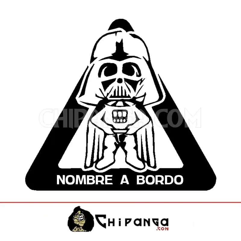 Pegatina a bordo personalizada con nombre Darth Vader Star Wars