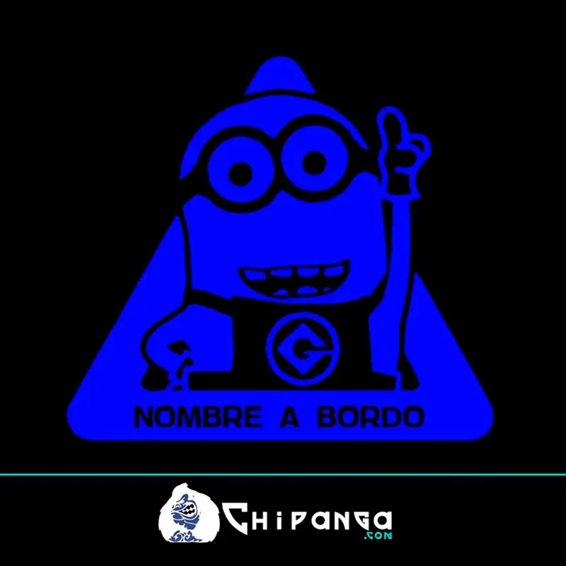 Pegatina a bordo minion nombre n