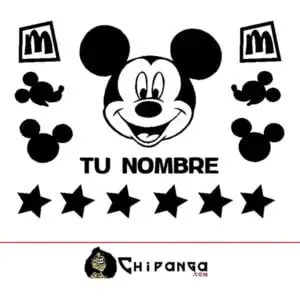 Vinilo Decorativo Mickey Mouse Nombre Personalizado
