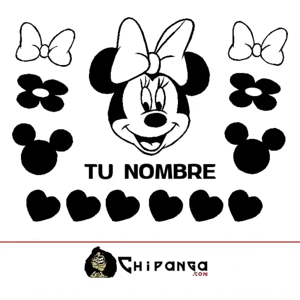 Vinilo Decorativo Minnie Mouse Nombre Personalizado