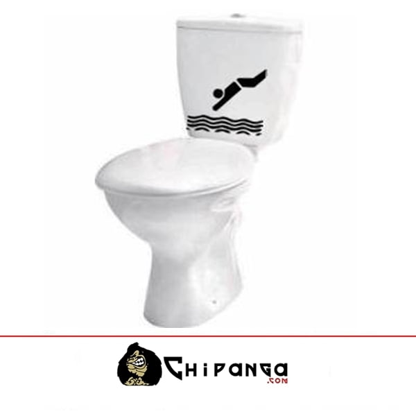 Vinilo Cisterna WC Tirandose al agua – Chipanga Artículos personalizados