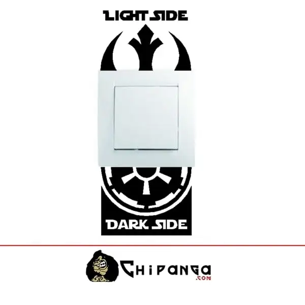 Vinilo Decorativo Interruptor Luz Star Wars Lado Oscuro y Luminoso