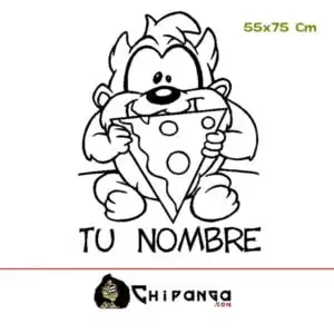 Vinilo Decorativo Infantil Taz Tazmania con nombre personalizado