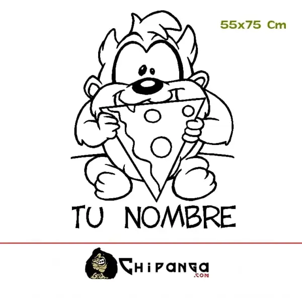 Vinilo Decorativo Infantil Taz Tazmania con nombre personalizado