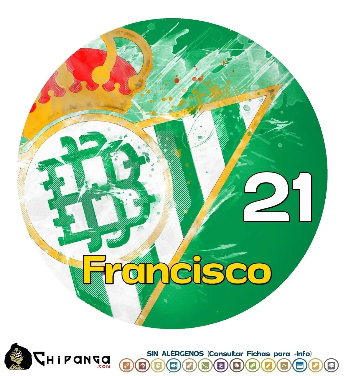 Oblea personalizada para tartas del Real Betis Balompie