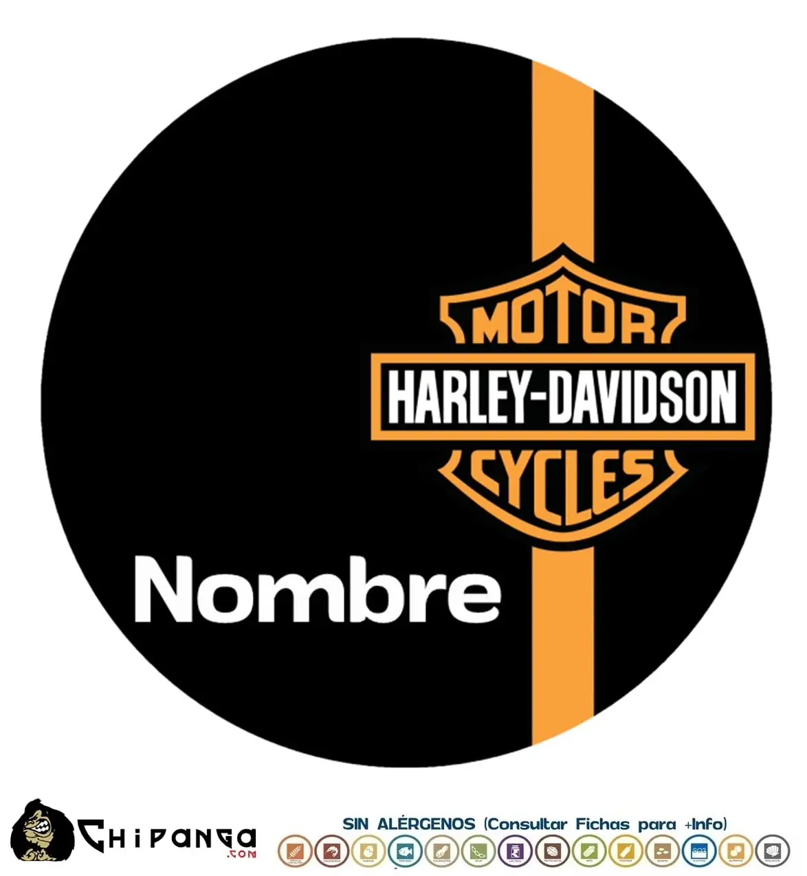 Oblea personalizada para tartas de Harley Davidson