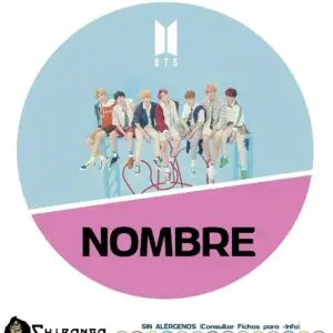 Oblea disco personalizada para tartas de BTS