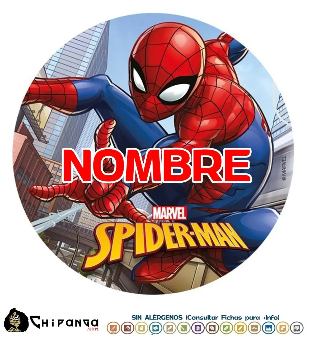 Oblea personalizada para tartas de Spider-Man disco
