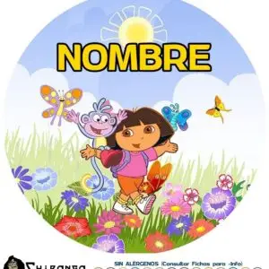Oblea personalizada para tartas de Dora la Exploradora disco (copia)