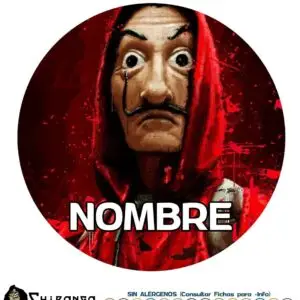 Oblea personalizada para tartas de Casa de Papel disco