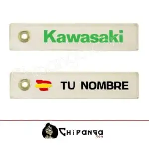 Llavero de tela Kawasaki Personalizado con Nombre y Bandera de España