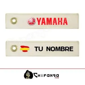 Llavero de tela Yamaha Personalizado  con Nombre y Bandera de España