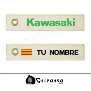 Llavero de tela Kawasaki Personalizado  con Nombre y Bandera de Catalunya Cataluña