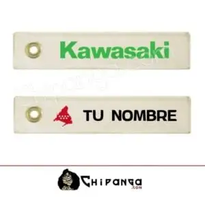 Llavero de tela Kawasaki Personalizado con Nombre y Bandera de Madrid