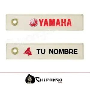 Llavero de tela Yamaha Personalizado  con Nombre y Bandera de Madrid