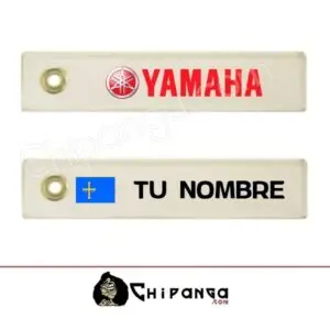 Llavero de tela Yamaha Personalizado  con Nombre y Bandera de Asturias