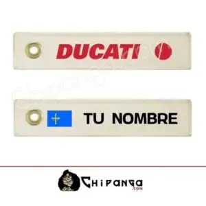 Llavero de tela Ducati Personalizado  con Nombre y Bandera de Asturias