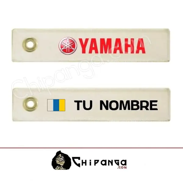 Llavero de tela Yamaha Personalizado con Nombre y Bandera de Canarias